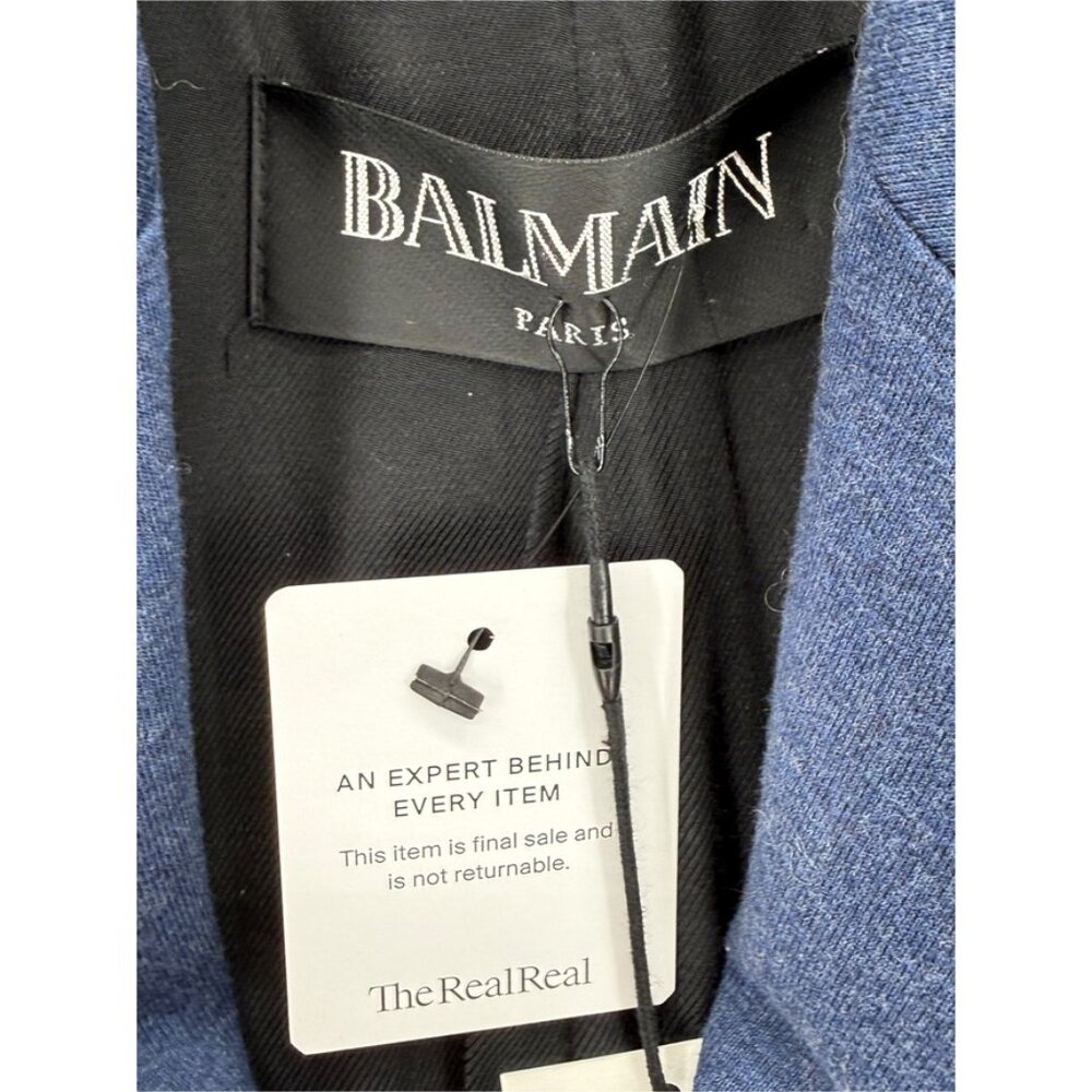 Balmain Blue Cotton Blend Blazer FR 38 / US 6 - Picture 5 of 7